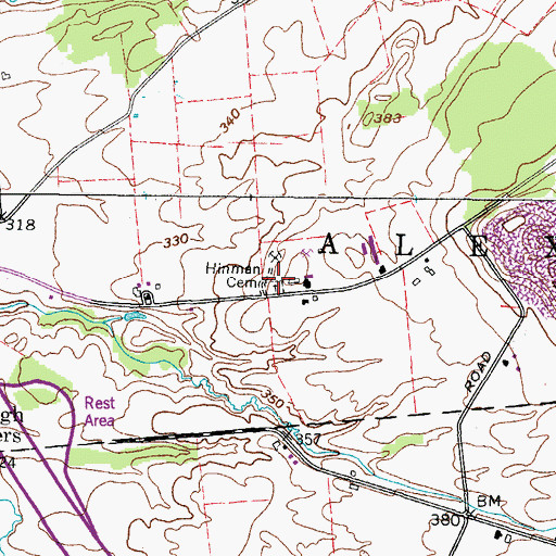 Topographic Map of Hinman Cemetery, NY