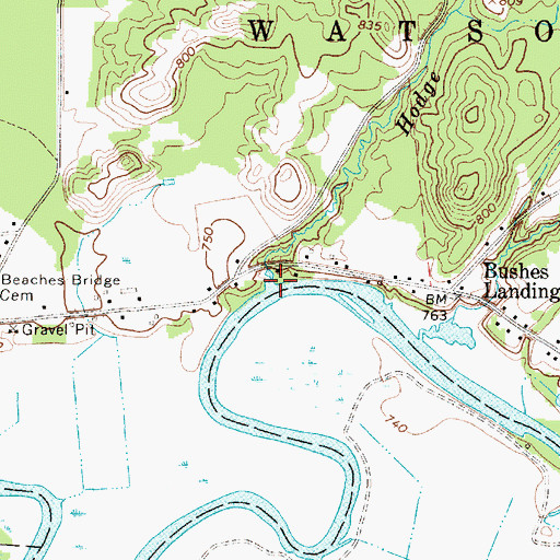 Topographic Map of Hodge Creek, NY