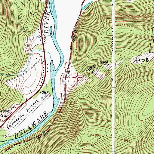 Topographic Map of Hog Hollow, NY