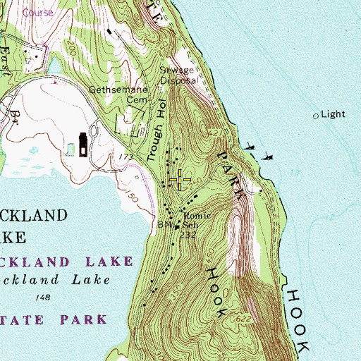 Topographic Map of Hook Mountain State Park, NY