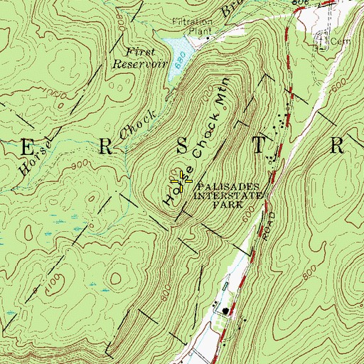 Topographic Map of Horse Chock Mountain, NY