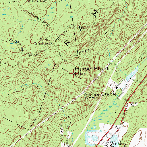 Topographic Map of Horse Stable Mountain, NY