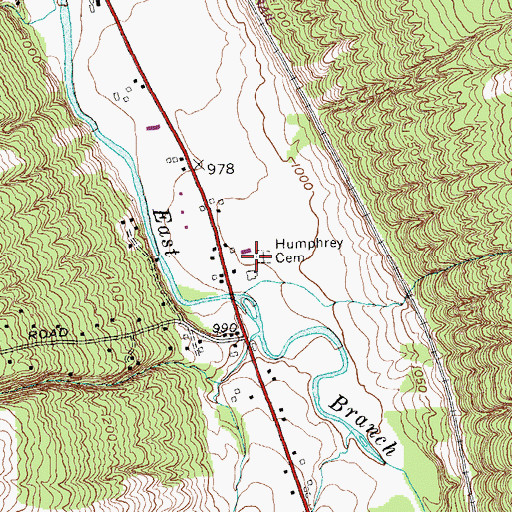 Topographic Map of Humphrey Cemetery, NY