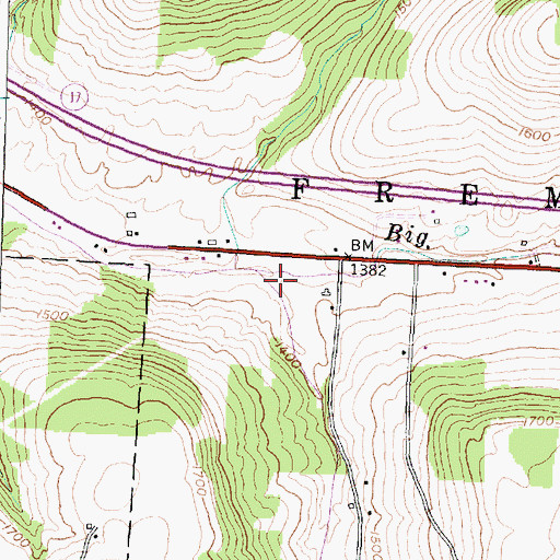 Topographic Map of Hungry Hollow, NY