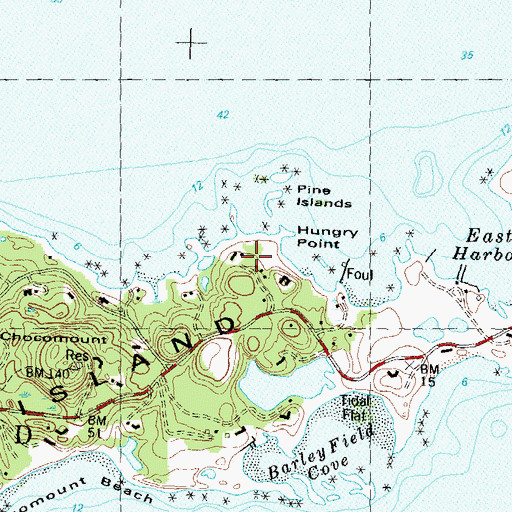 Topographic Map of Hungry Point, NY