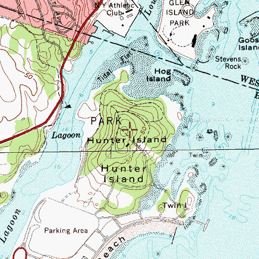 Topographic Map of Hunter Island, NY