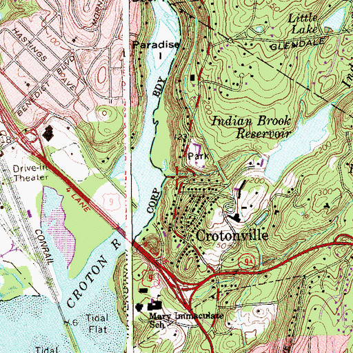 Topographic Map of Indian Brook, NY