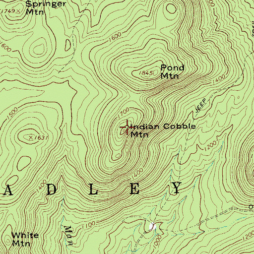 Topographic Map of Indian Cobble Mountain, NY