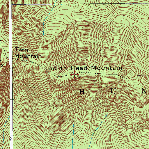 Topographic Map of Indian Head Mountain, NY