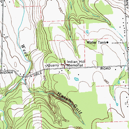 Topographic Map of Indian Hill Memorial, NY