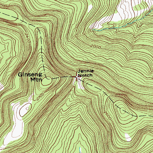 Topographic Map of Jennie Notch, NY