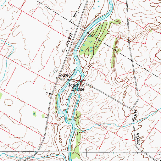 Topographic Map of Joachim Bridge, NY
