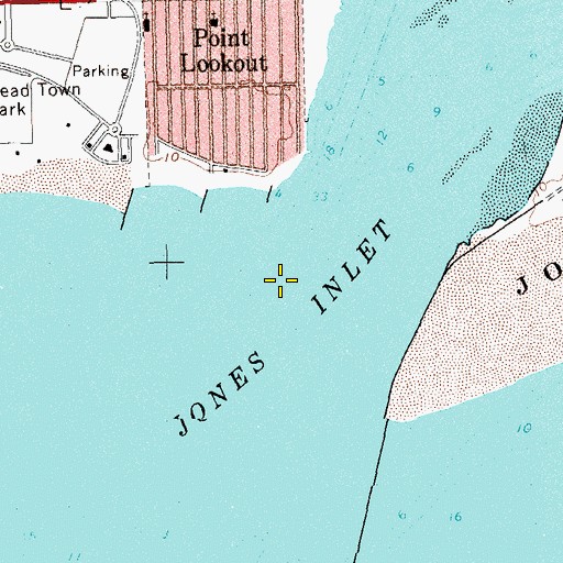 Topographic Map of Jones Inlet, NY