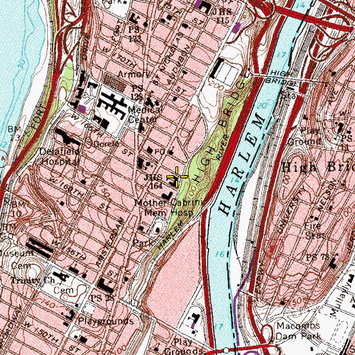 Topographic Map of Intermediate School 164 (historical), NY