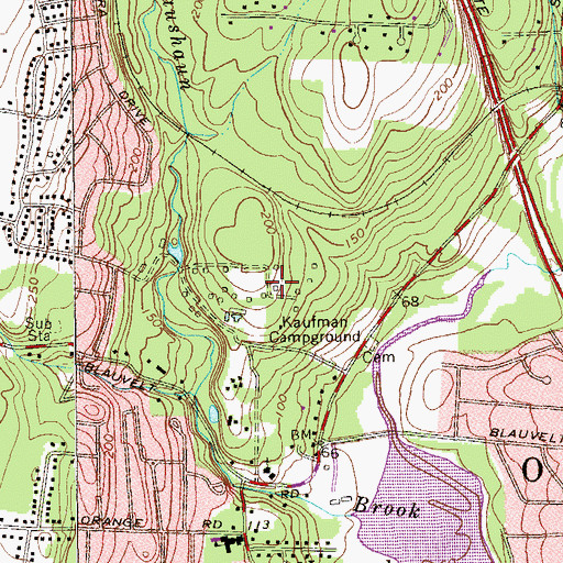 Topographic Map of Kaufman Campground, NY