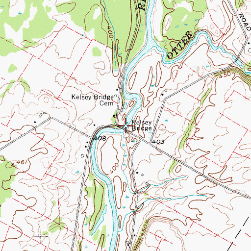 Topographic Map of Kelsey Bridge, NY