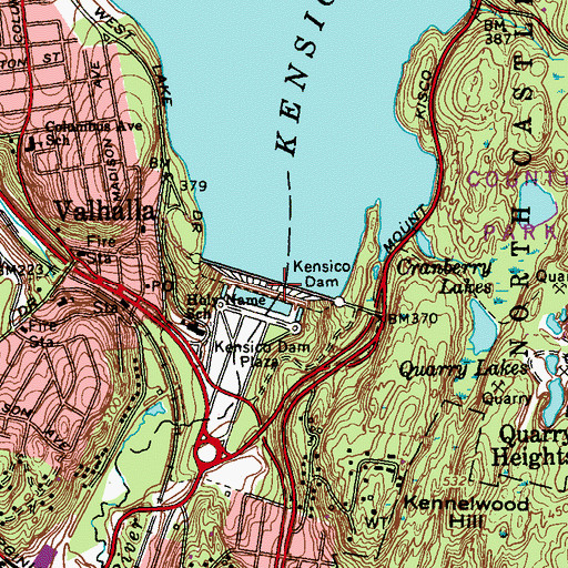 Topographic Map of Kensico Dam, NY