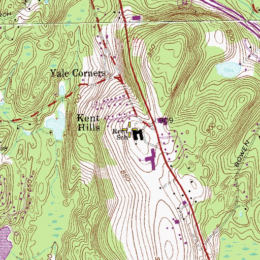 Topographic Map of Kent Elementary School, NY