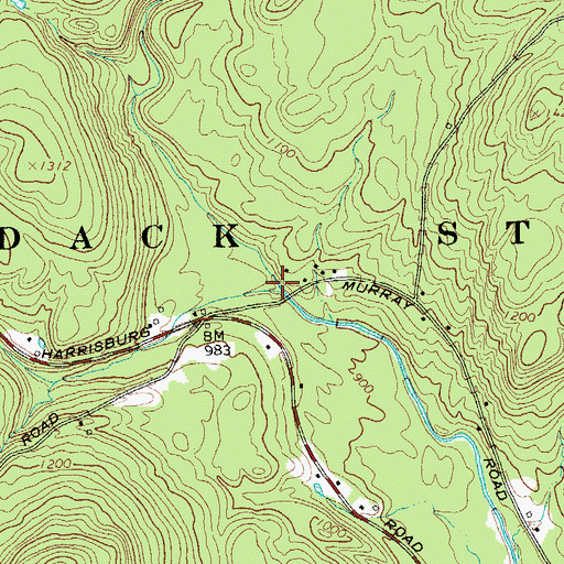 Topographic Map of Kenyontown Creek, NY