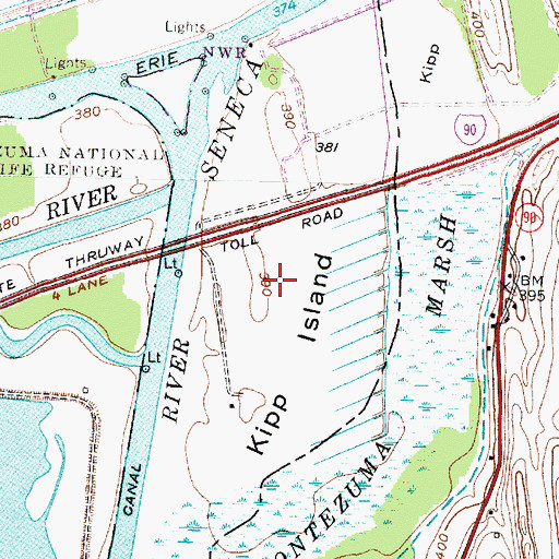 Topographic Map of Kipp Island, NY