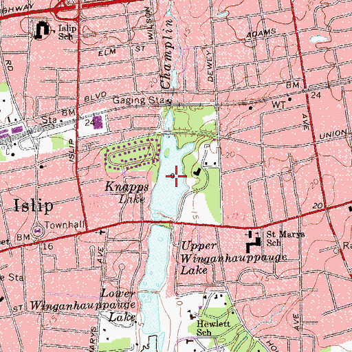 Topographic Map of Knapps Lake, NY