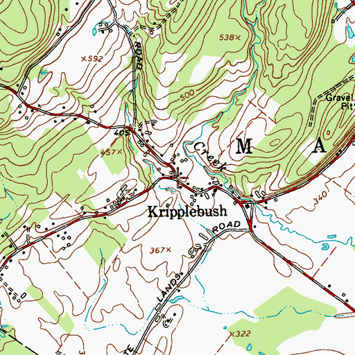 Topographic Map of Kripplebush, NY