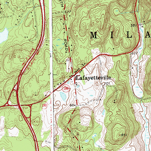 Topographic Map of Lafayetteville, NY