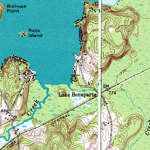 Topographic Map of Lake Bonaparte, NY