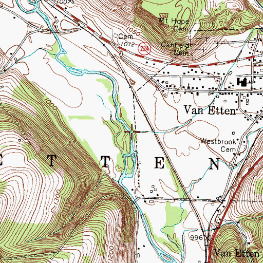 Topographic Map of Langford Creek, NY