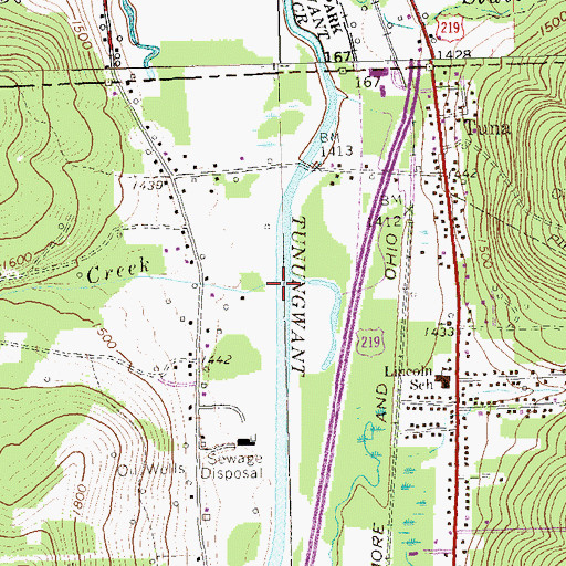 Topographic Map of Latchaw Creek, NY