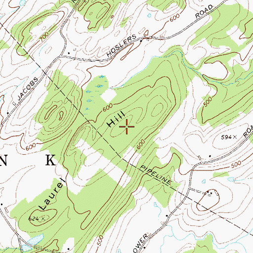 Topographic Map of Laurel Hill, NY