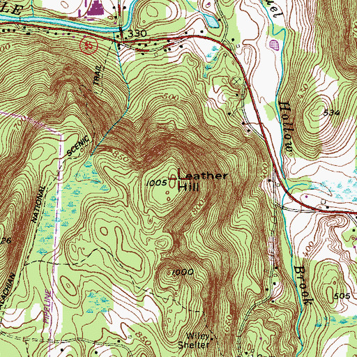 Topographic Map of Leather Hill, NY