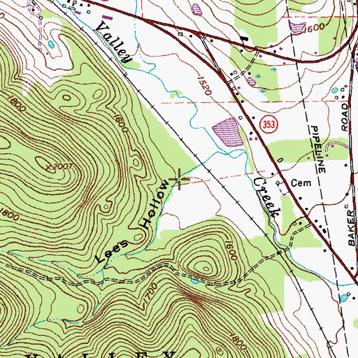Topographic Map of Lees Hollow, NY