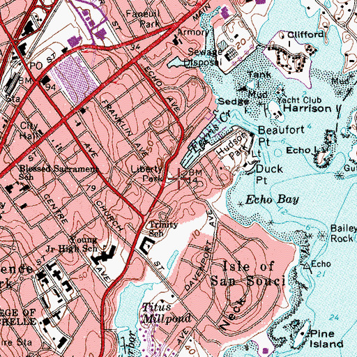Topographic Map of Liberty Park, NY