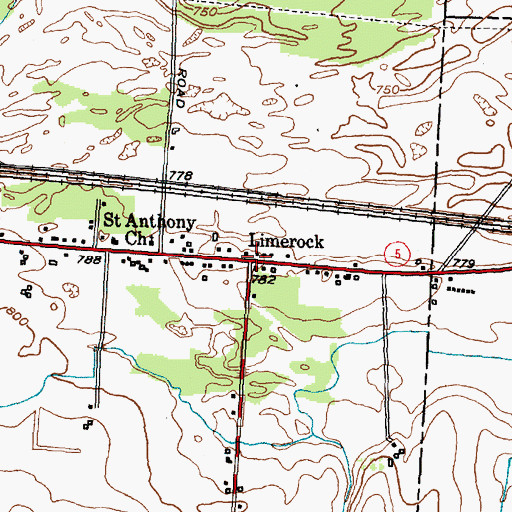Topographic Map of Limerock, NY