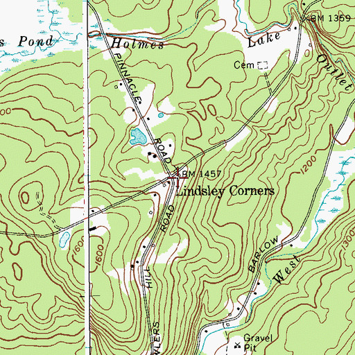Topographic Map of Lindsley Corners, NY