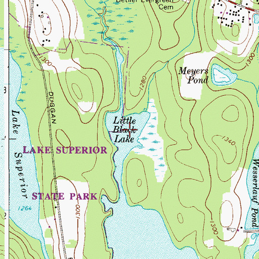 Topographic Map of Little Black Lake, NY