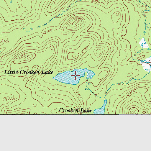 Topographic Map of Little Crooked Lake, NY