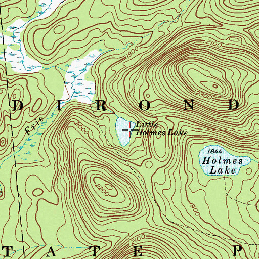 Topographic Map of Little Holmes Lake, NY