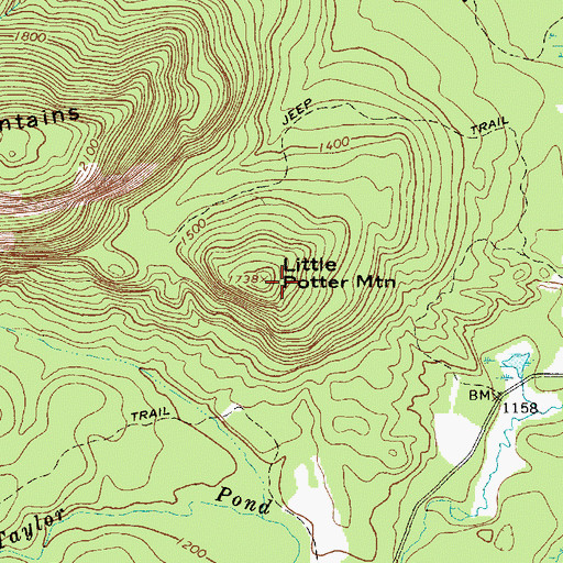 Topographic Map of Little Potter Mountain, NY