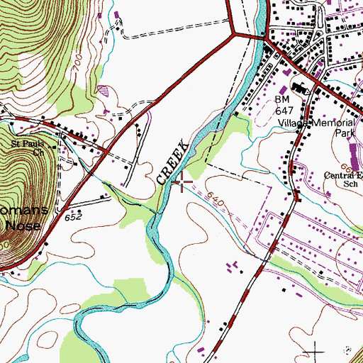 Topographic Map of Little Schoharie Creek, NY