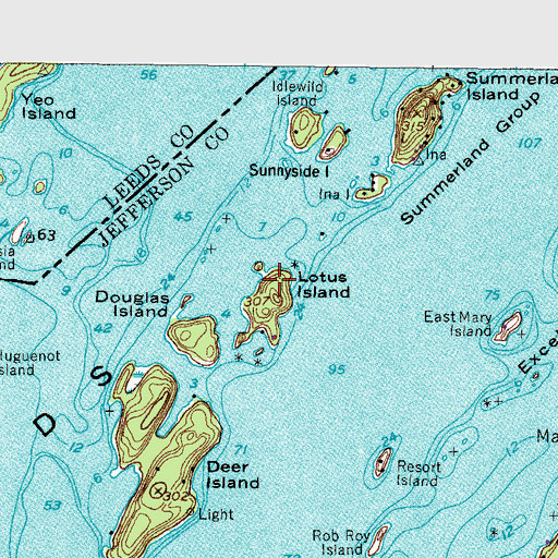 Topographic Map of Lotus Island, NY