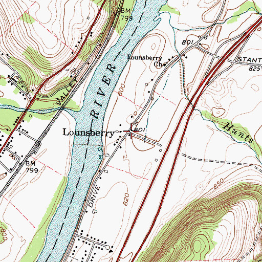 Topographic Map of Lounsberry, NY