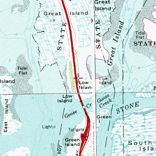 Topographic Map of Low Island, NY