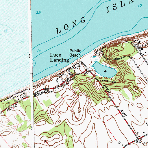 Topographic Map of Luce Landing, NY