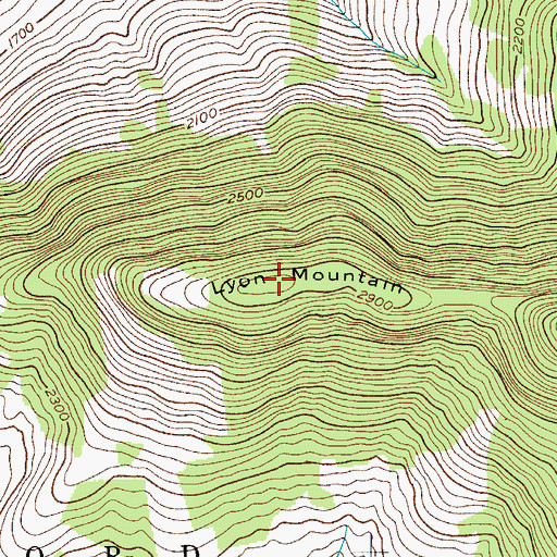 Topographic Map of Lyon Mountain, NY