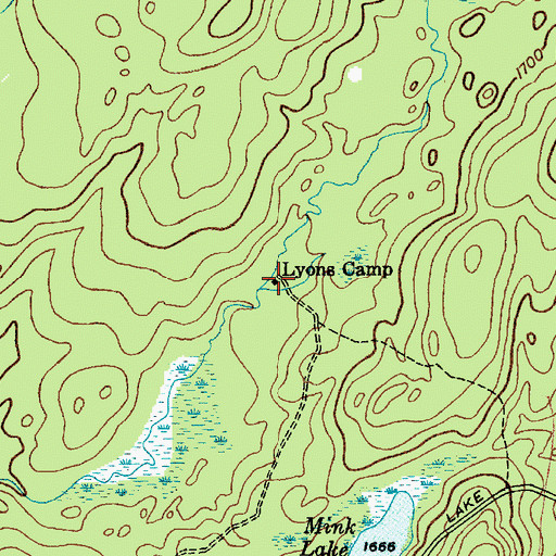 Topographic Map of Lyons Camp, NY