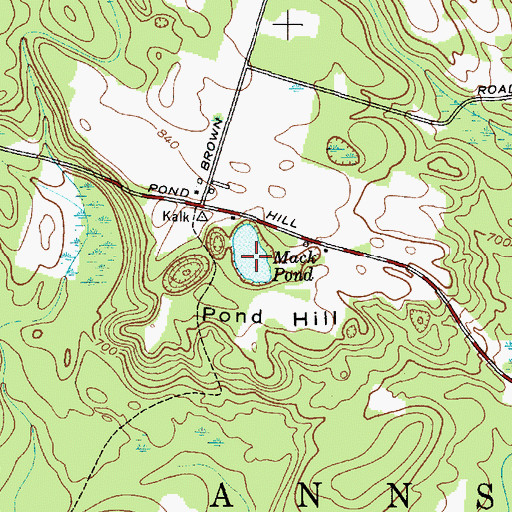 Topographic Map of Mack Pond, NY