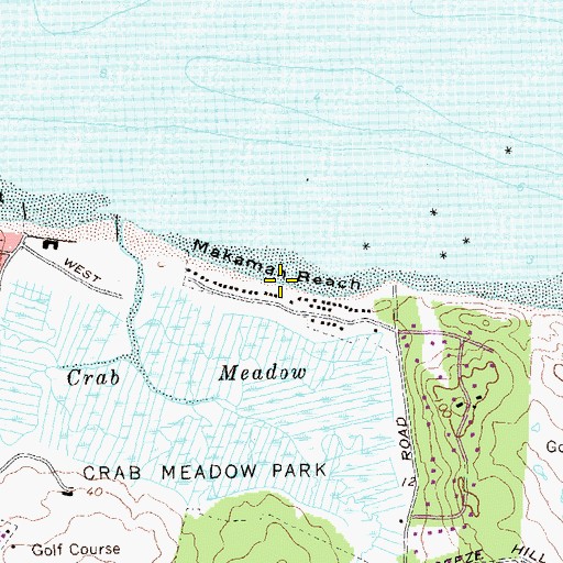 Topographic Map of Makamah Beach, NY