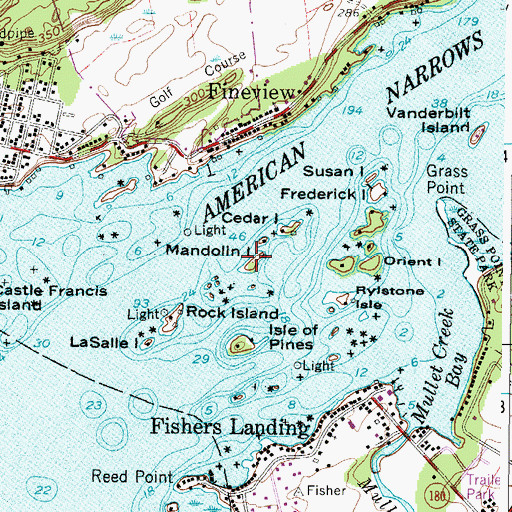 Topographic Map of Mandolin Island, NY